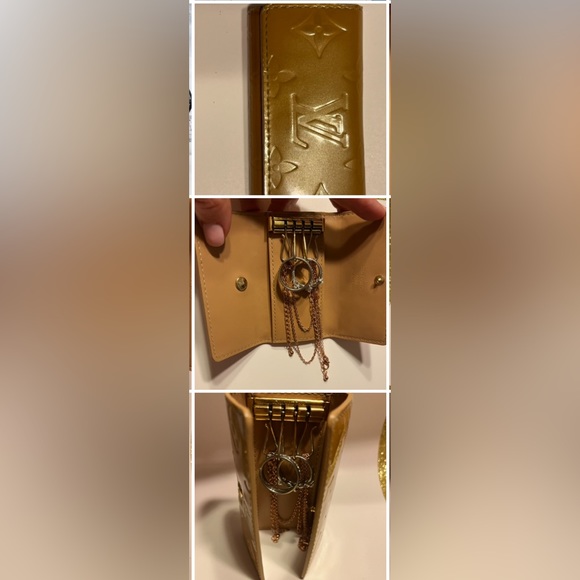 Louis Vuitton Monogram Vernis Multicles 4 ring key holder in beige / gold. - Picture 2 of 15